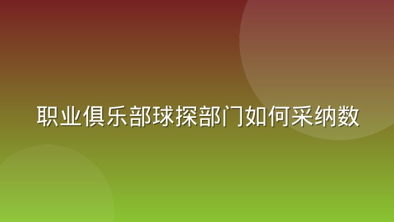 职业俱乐部球探部门如何采纳数据报告?从考察到决策的完整流程